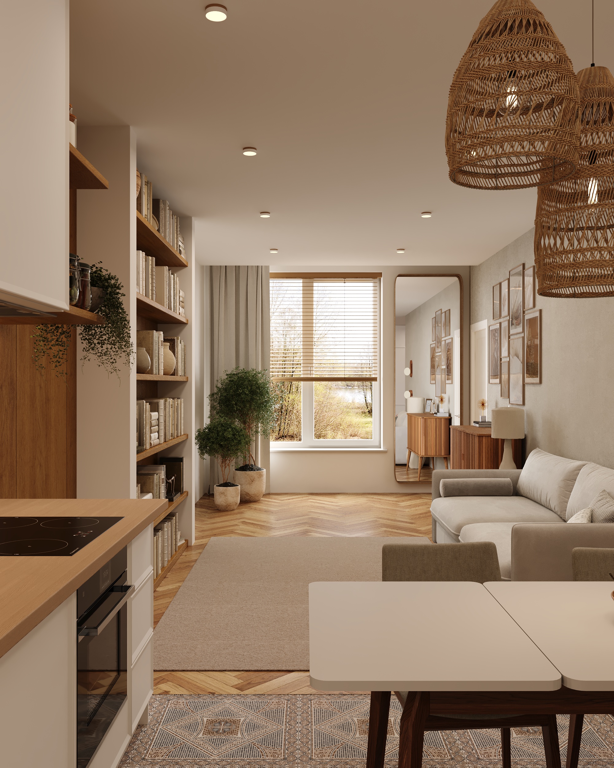 Nordic Warmth — Kitchen & Living Visualization-0