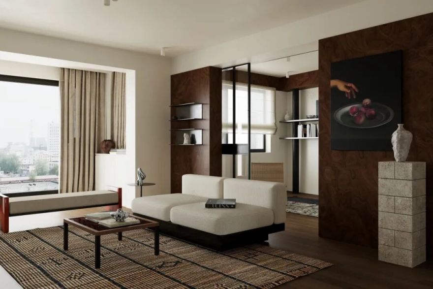 岚一设计|温和有序的错层住宅-15