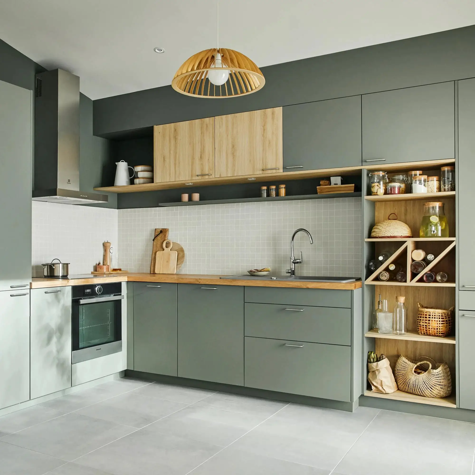 自然色厨房设计,开放式隔墙打造舒适空间-7