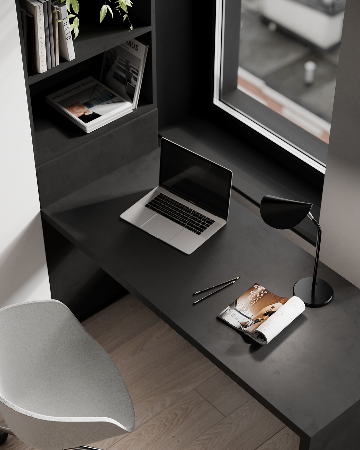 83㎡深色系小空间公寓设计-15