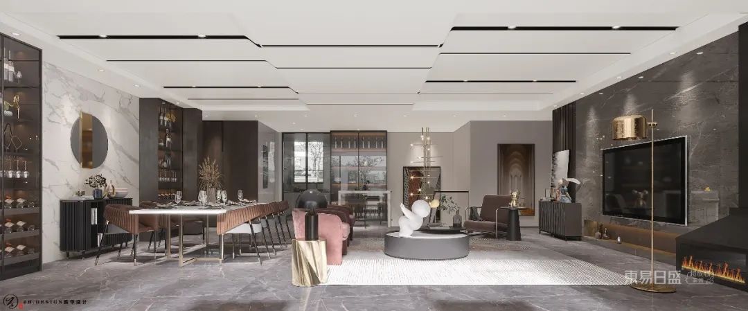 400㎡轻奢灰色私宅,家的乌托邦丨东易日盛-33