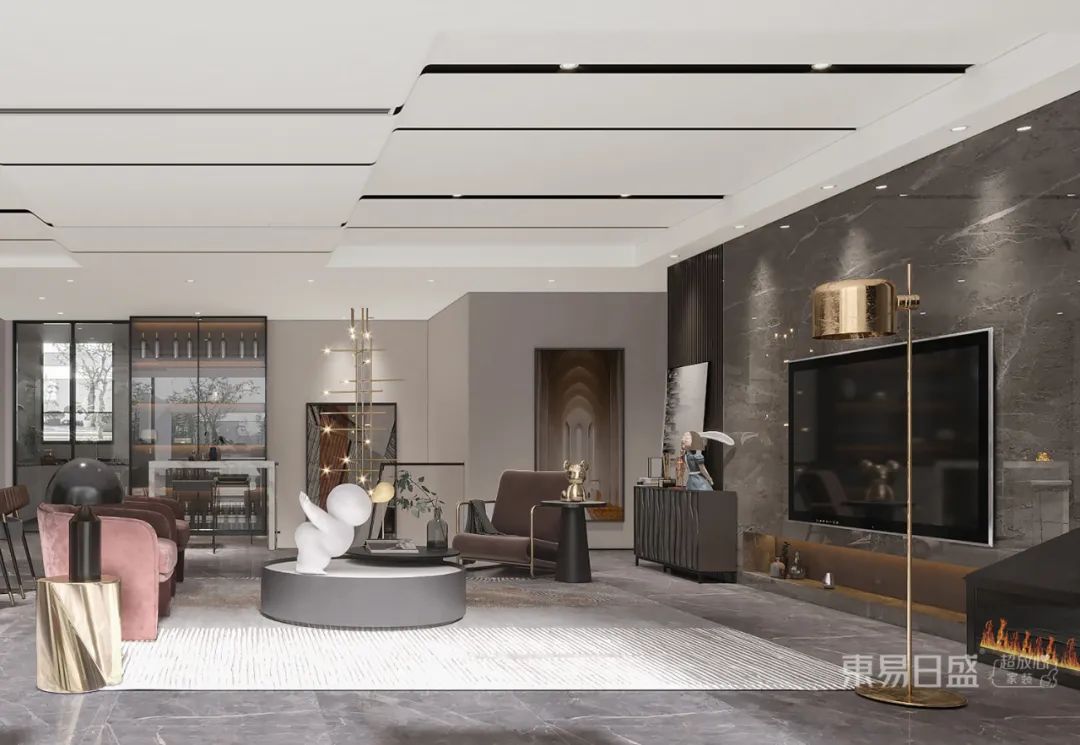 400㎡轻奢灰色私宅,家的乌托邦丨东易日盛-26