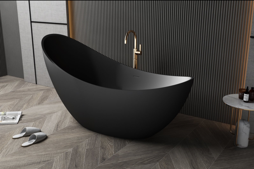 酒店高级感月亮型人造石浴缸-4