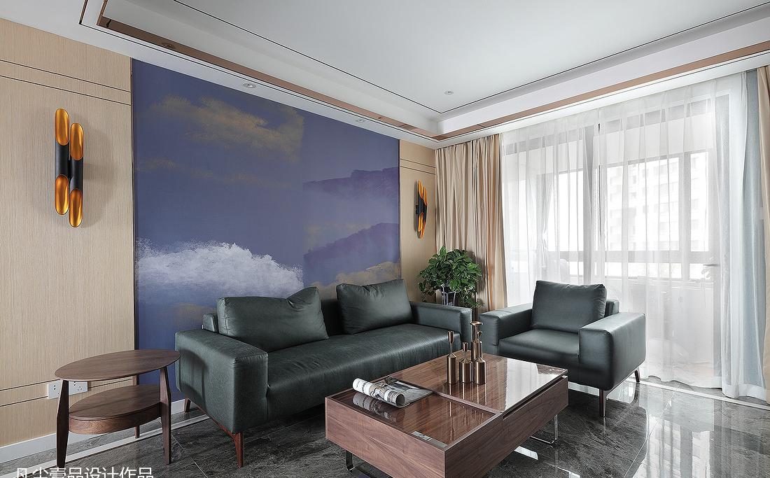 轻奢绿色玄关,精致山水空间-4