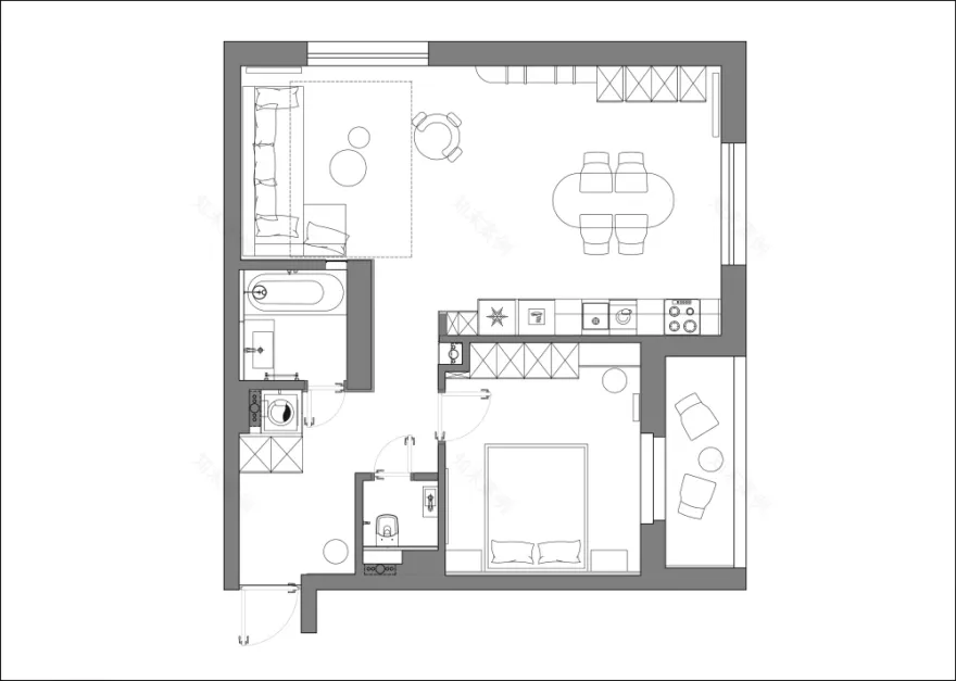 58平米公寓室内极简风设计丨白俄罗斯明斯克丨塔季扬娜·曼采维奇-38