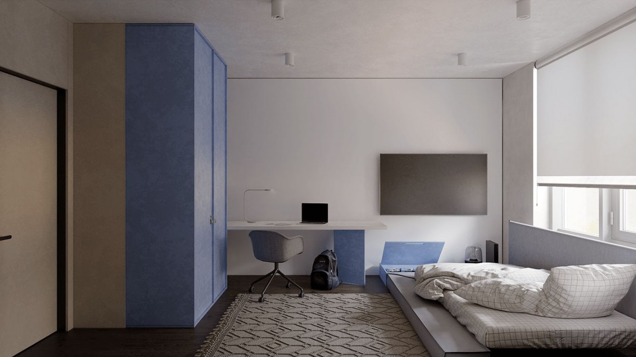 乌克兰70㎡ 浅色系空间设计 温柔极了！-18