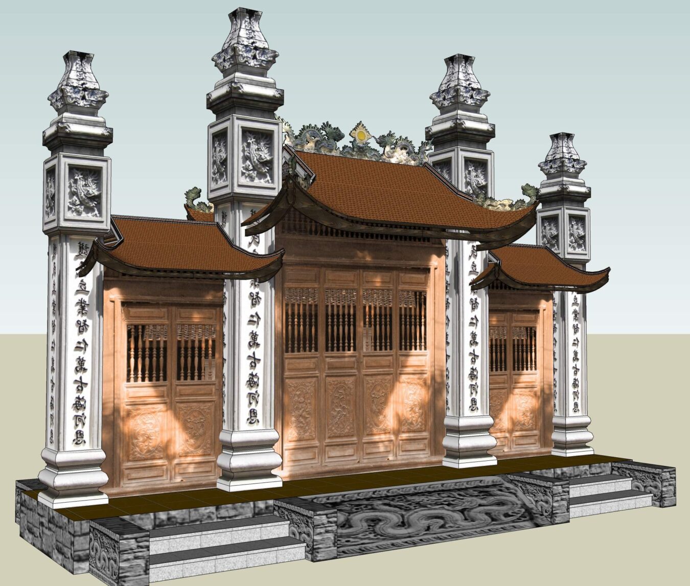 越南古建筑寺庙Sketchup模型库（P1）-9
