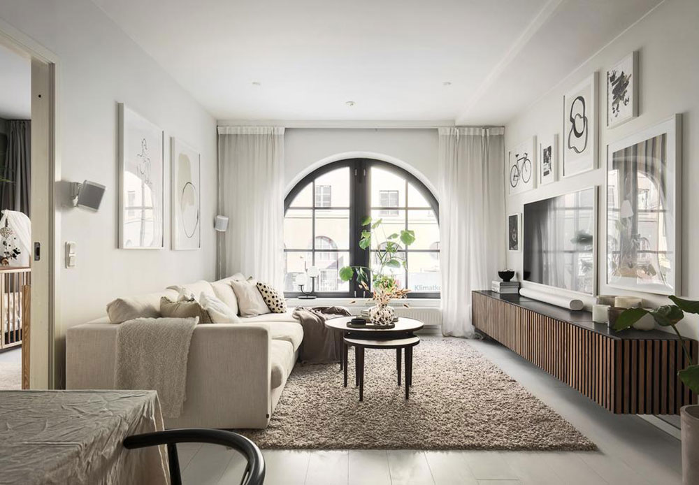 斯德哥尔摩小公寓的弧形窗设计-2