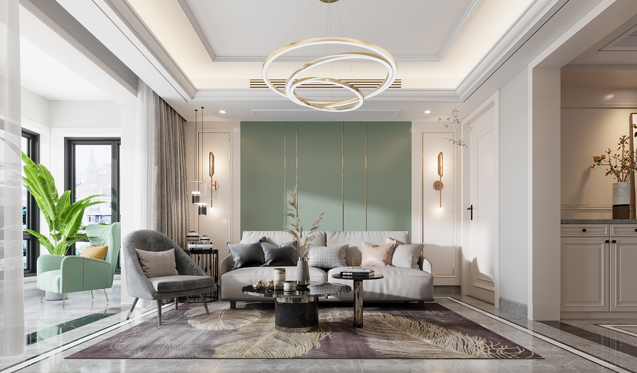 法式轻奢平层设计-3