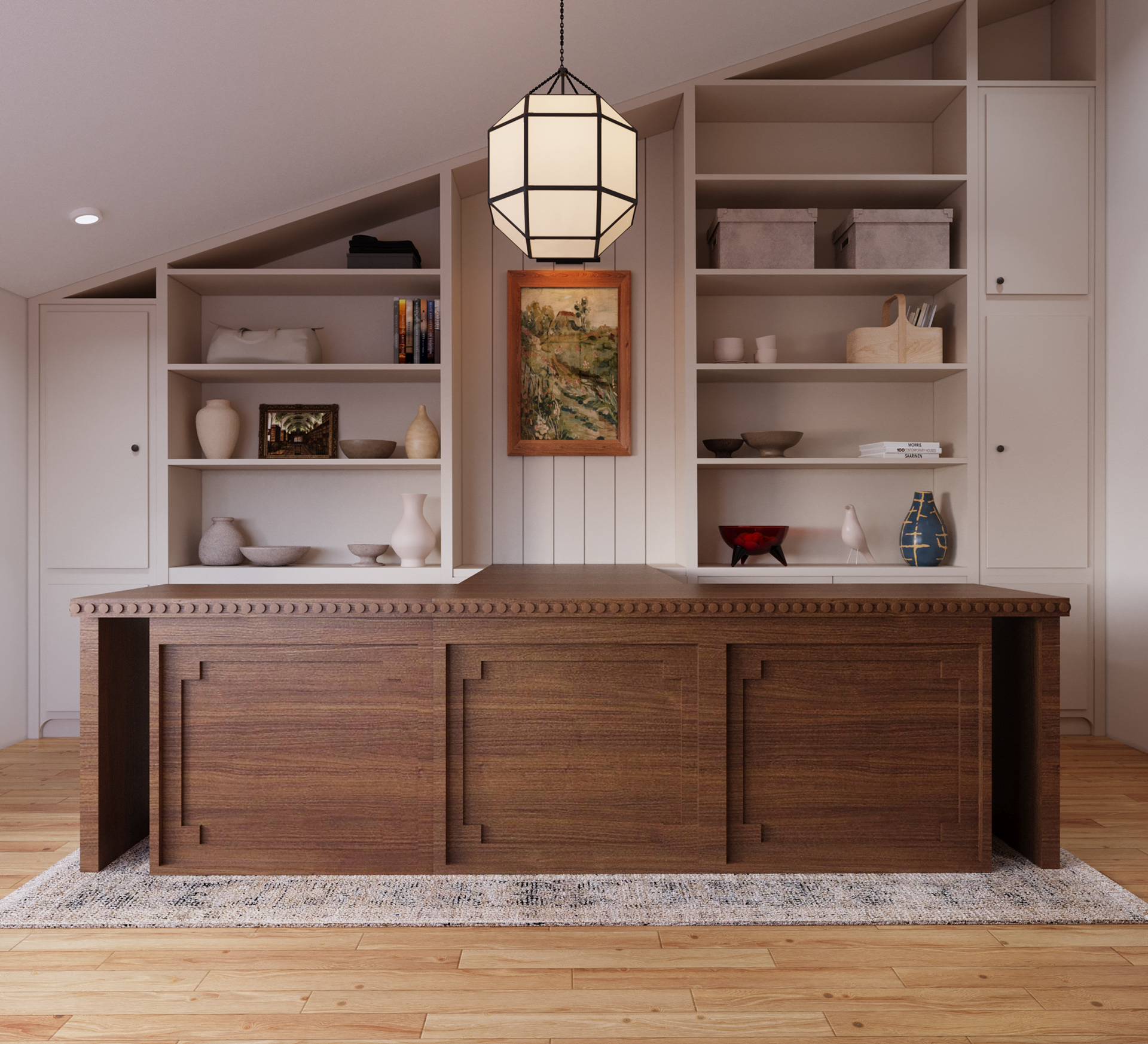 Walnut & White Residential Workspace-5