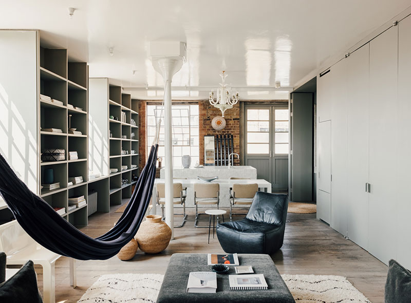 伦敦百年仓库改造的时尚吊床公寓-3