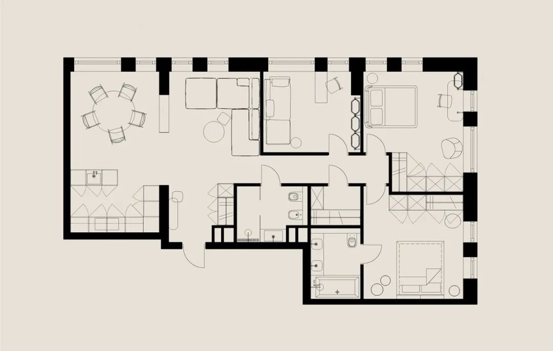 105㎡温润住宅,简约实木与大理石的完美结合-7