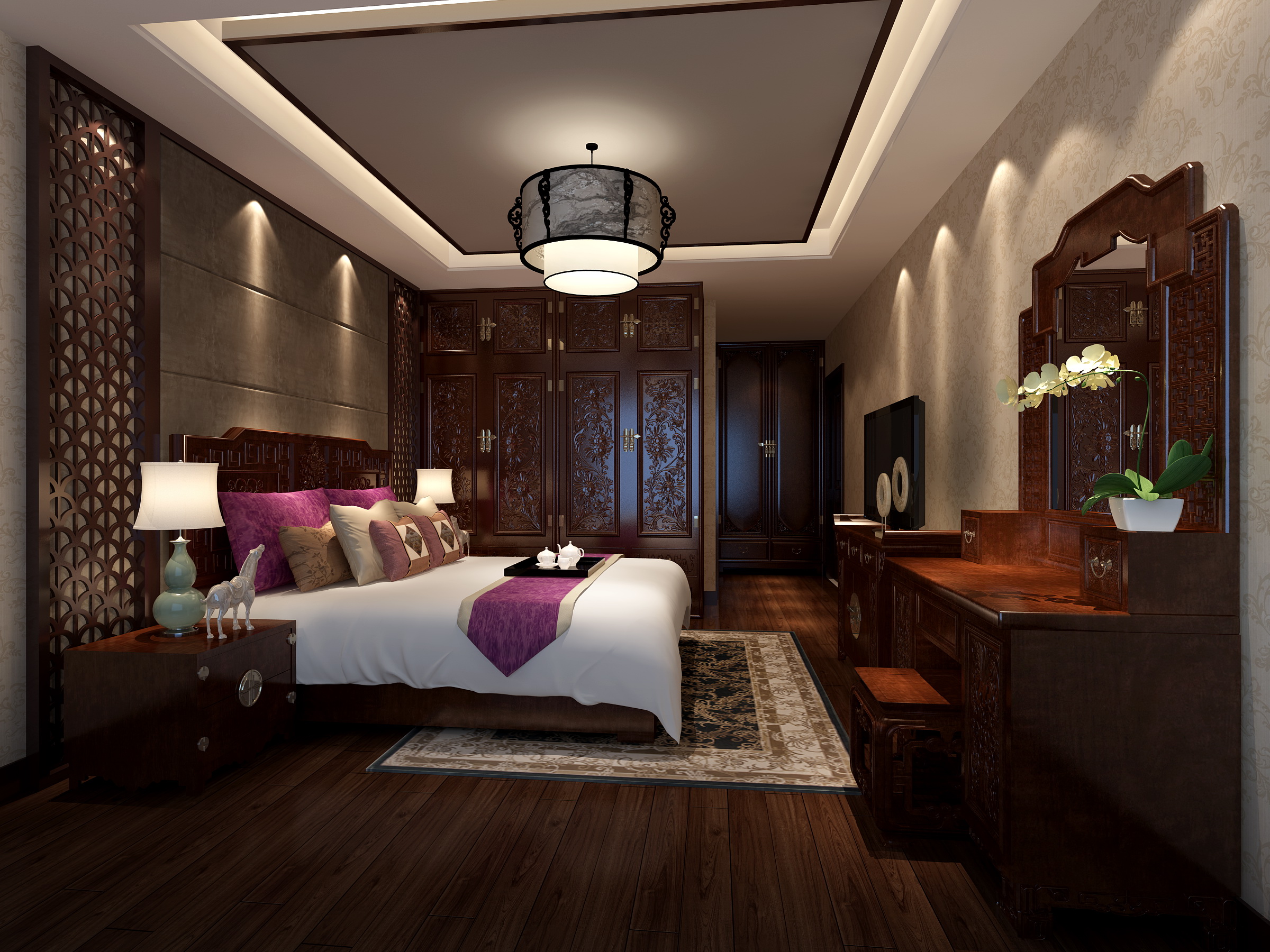 新中式 中式古典 奢华家装别墅样板房-16-23