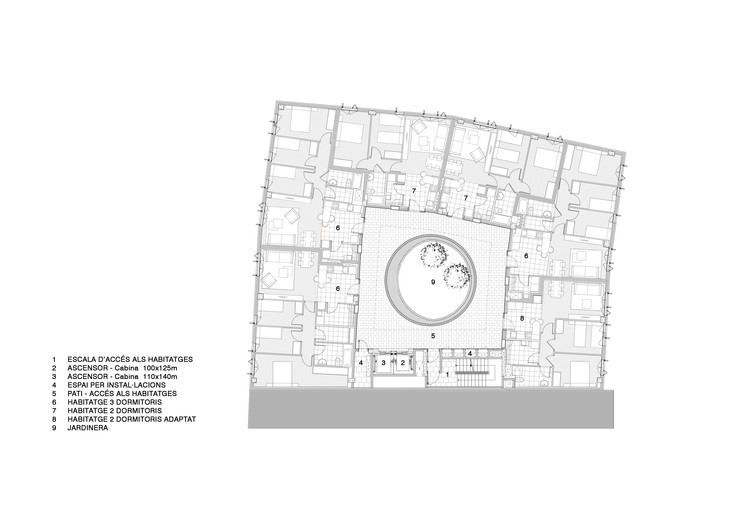 巴塞罗那 Can Batlló社会住宅 · 室内庭院温控,社区生活中心-27