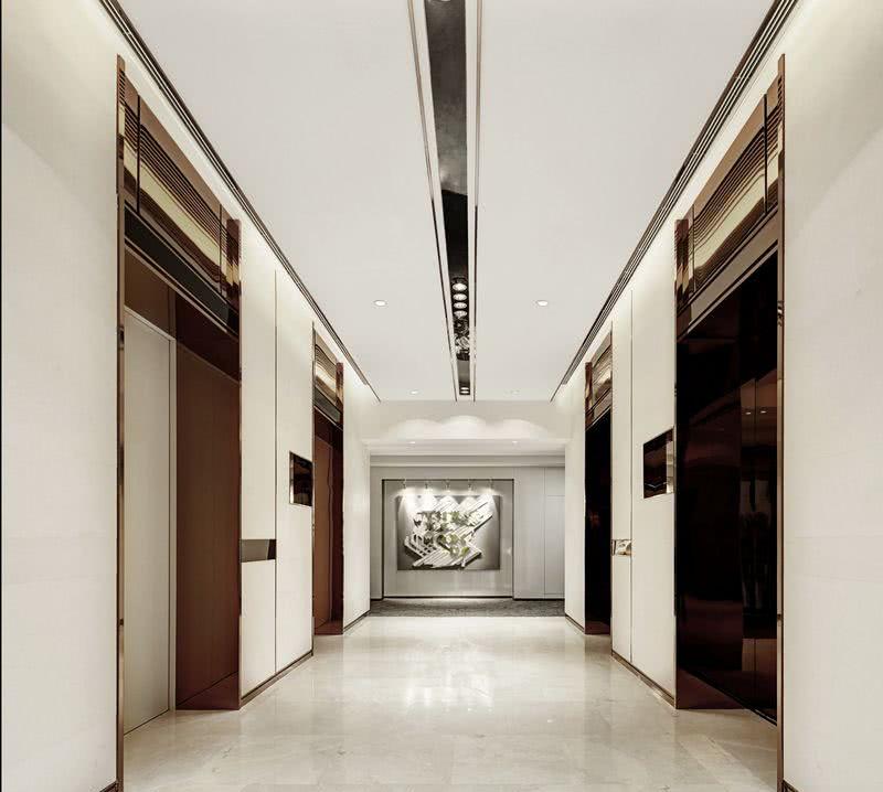 铜锣湾广场甲级办公楼大堂——简约现代，通透挺拔，玫瑰金点睛-18