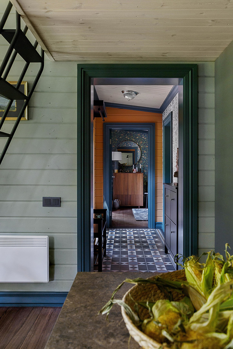 俄罗斯 Perm 木屋 | 英式乡村风格，绿色调，复古元素-10