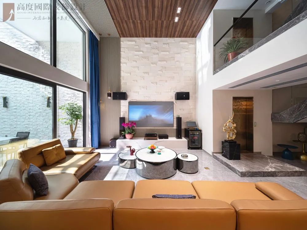 现代轻奢风格纯水岸别墅设计丨中国武汉丨高度国际装饰设计集团武汉公司-0