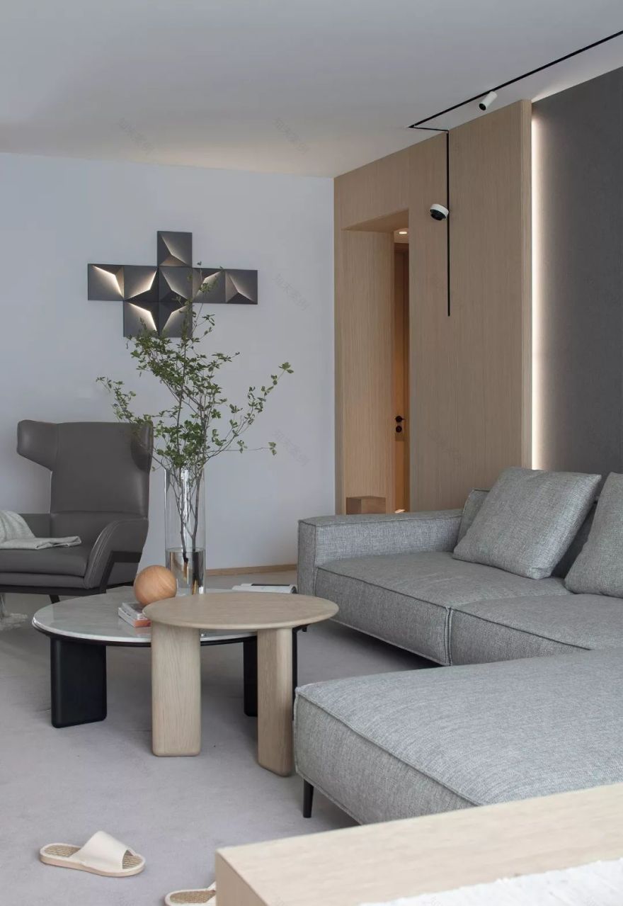 145㎡清新原木公寓,几何线条打造通透空间-38
