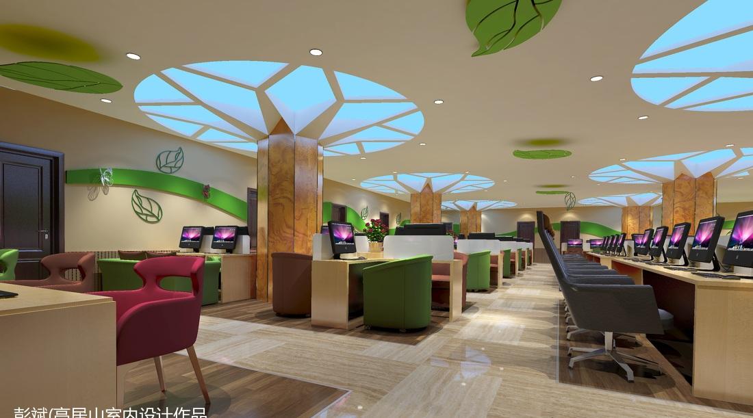网咖设计新趋势——自然元素与明亮色彩的完美融合-0
