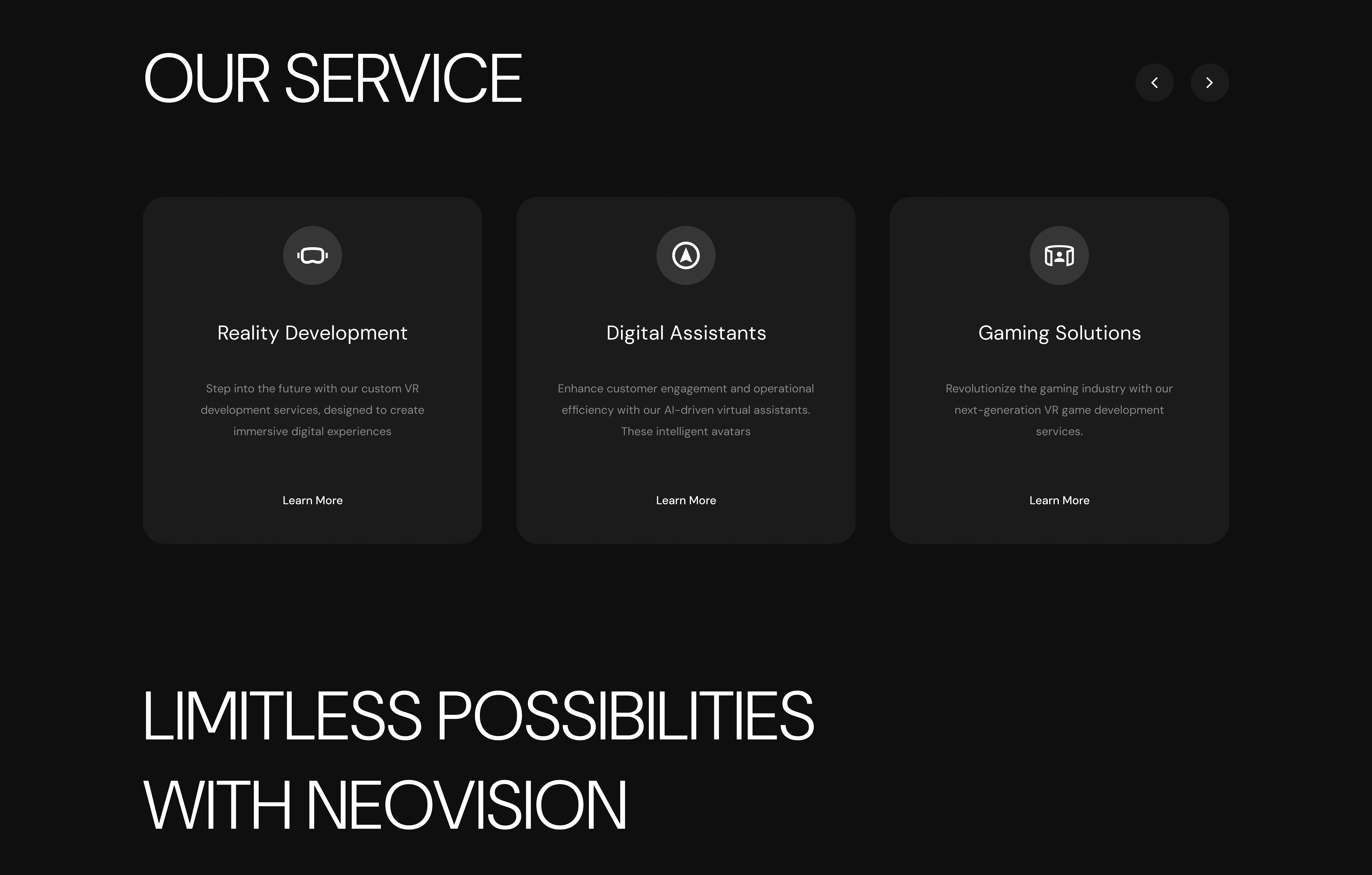 NEO Vison | AR VR | HEADGEAR | UI UX LANDING PAGE-2