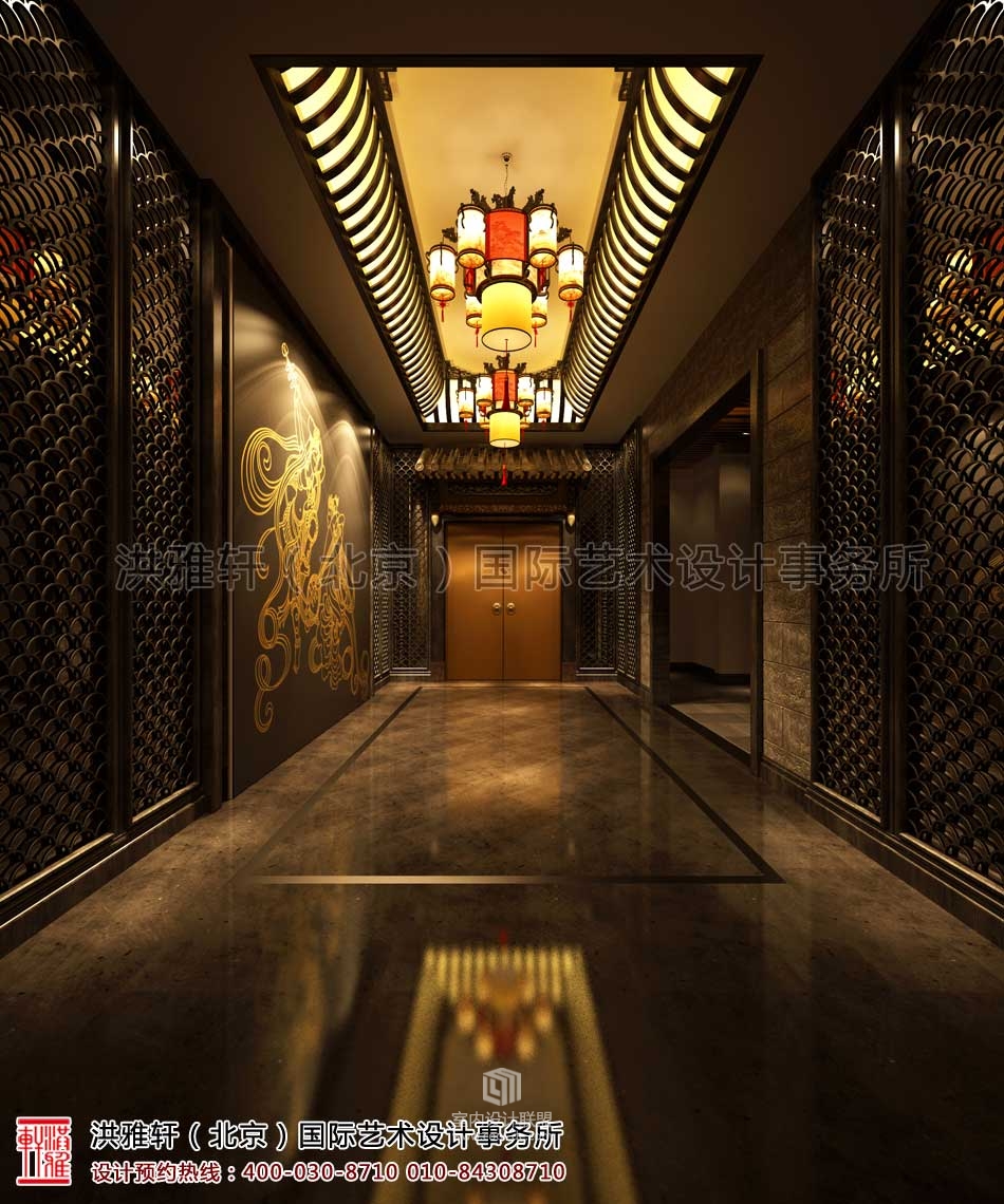 休闲会所古典中式装修 迷离深邃的汉唐古韵-15