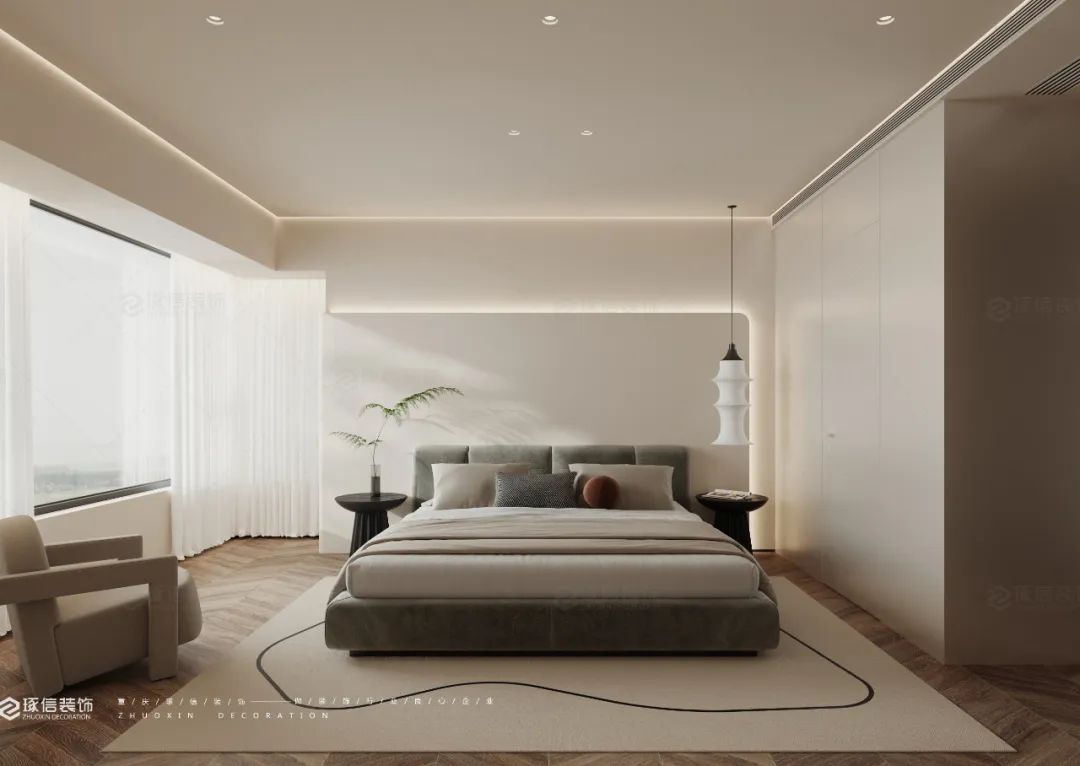 中海右岸奶油极简之家丨中国重庆丨陈庆-19