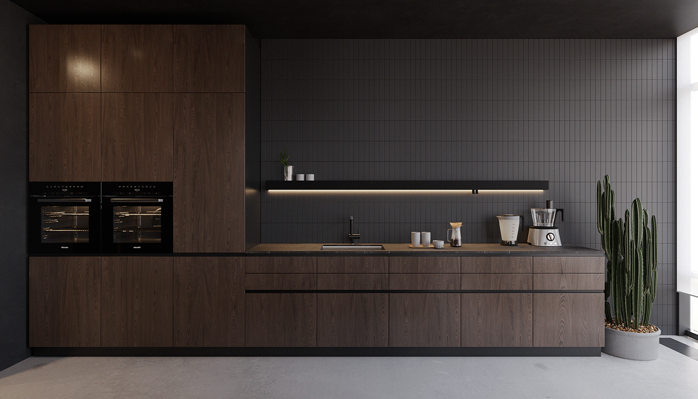 120平 黑红调子 空间设计-8