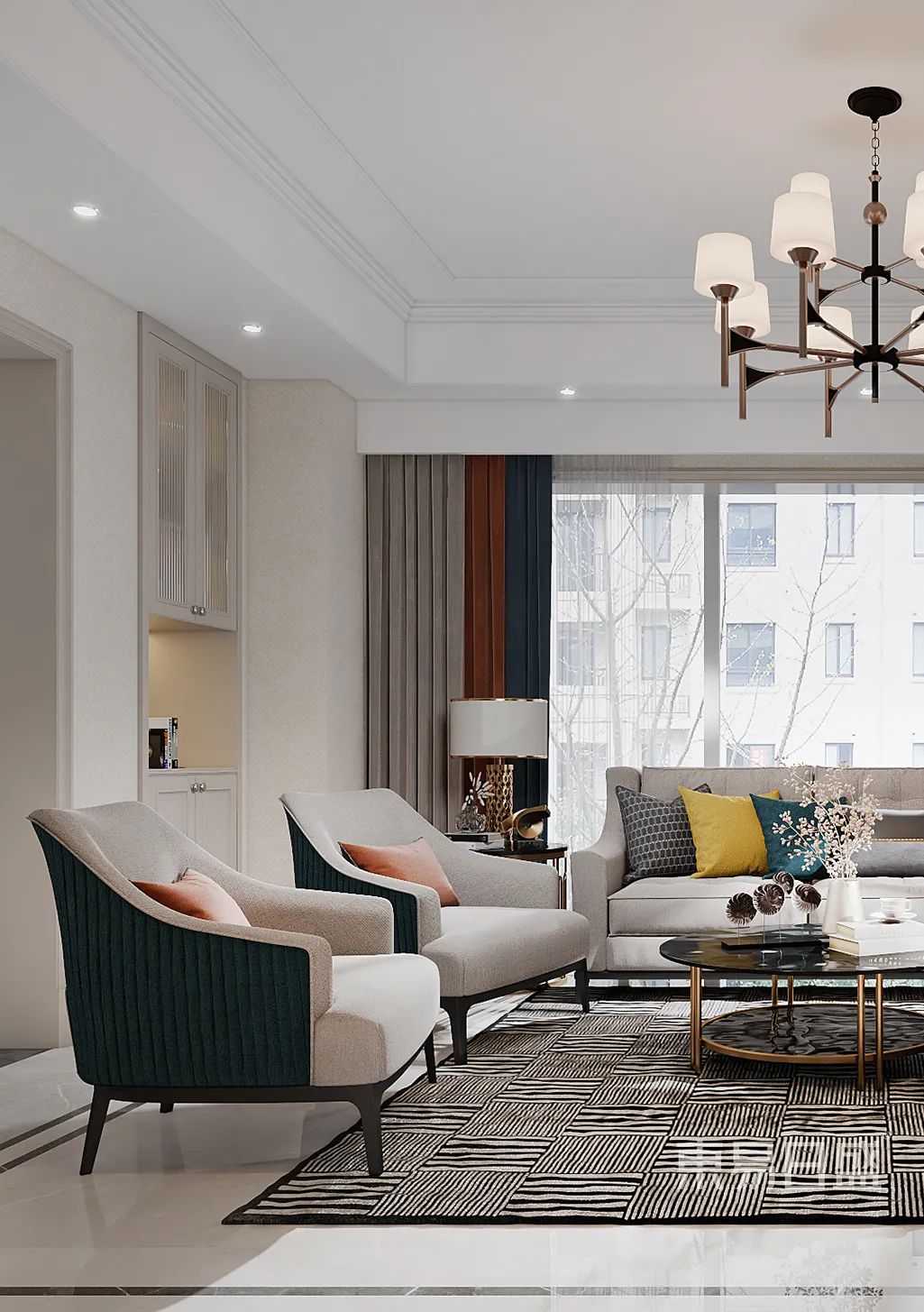 268㎡现代美式风设计，180°环景视野，是我想要的样子！-17