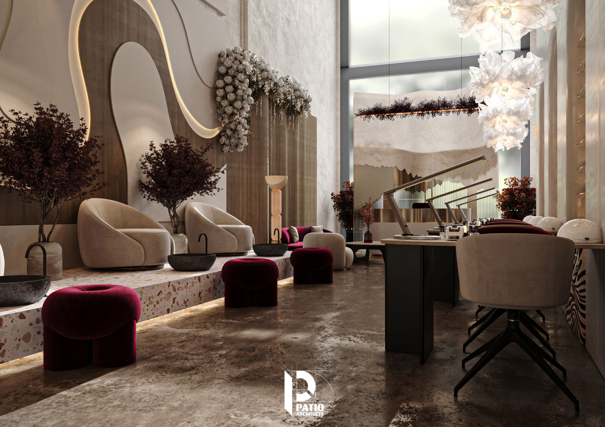 奢华沙龙设计理念

注：你提供的Lu·urious可能拼写有误，推测应该是Luxurious  丨沙特阿拉伯利雅得丨Patio Architects L.L.C-8