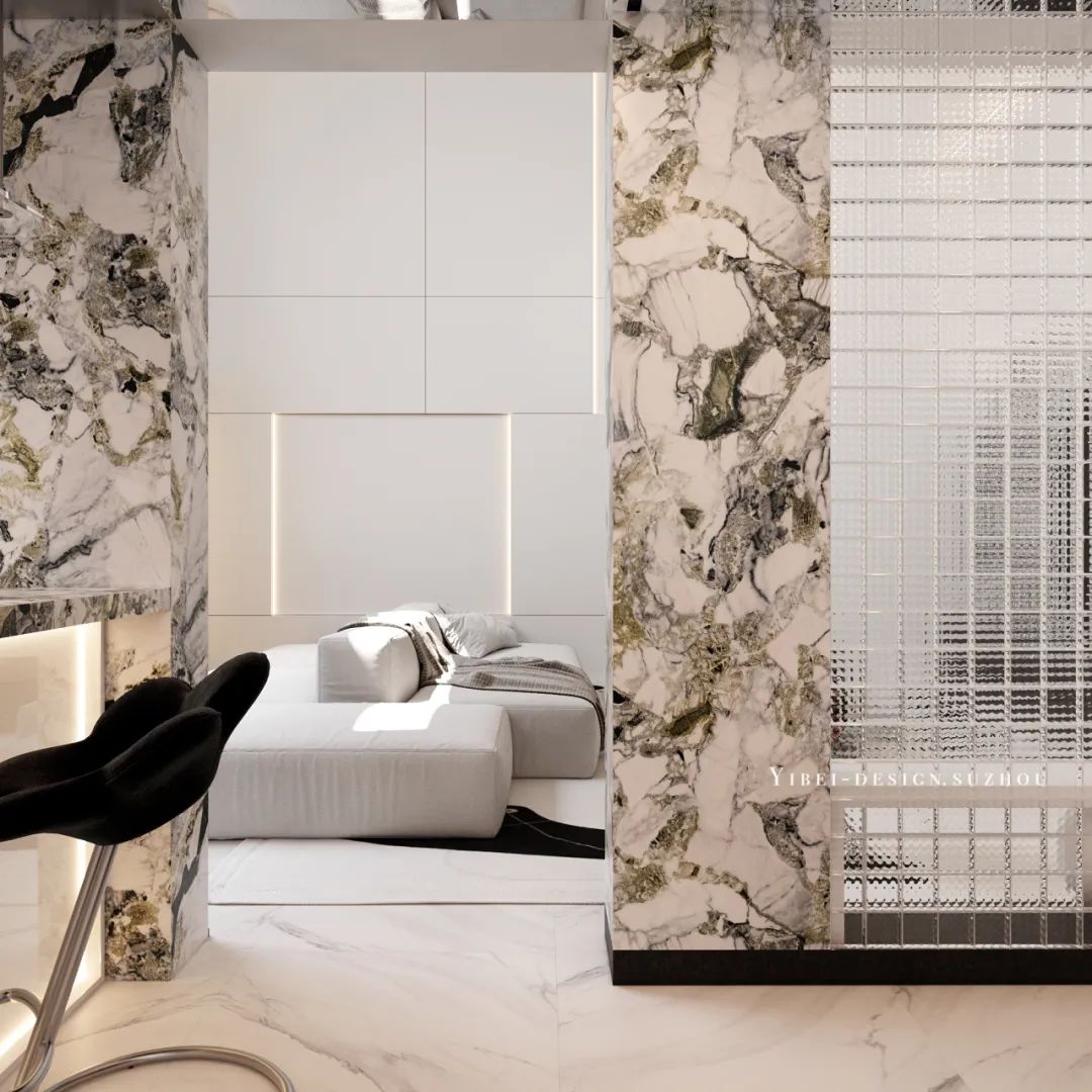 黑白奢石,打造现代都市家居之美丨中国苏州丨YIBEI DESIGN-1