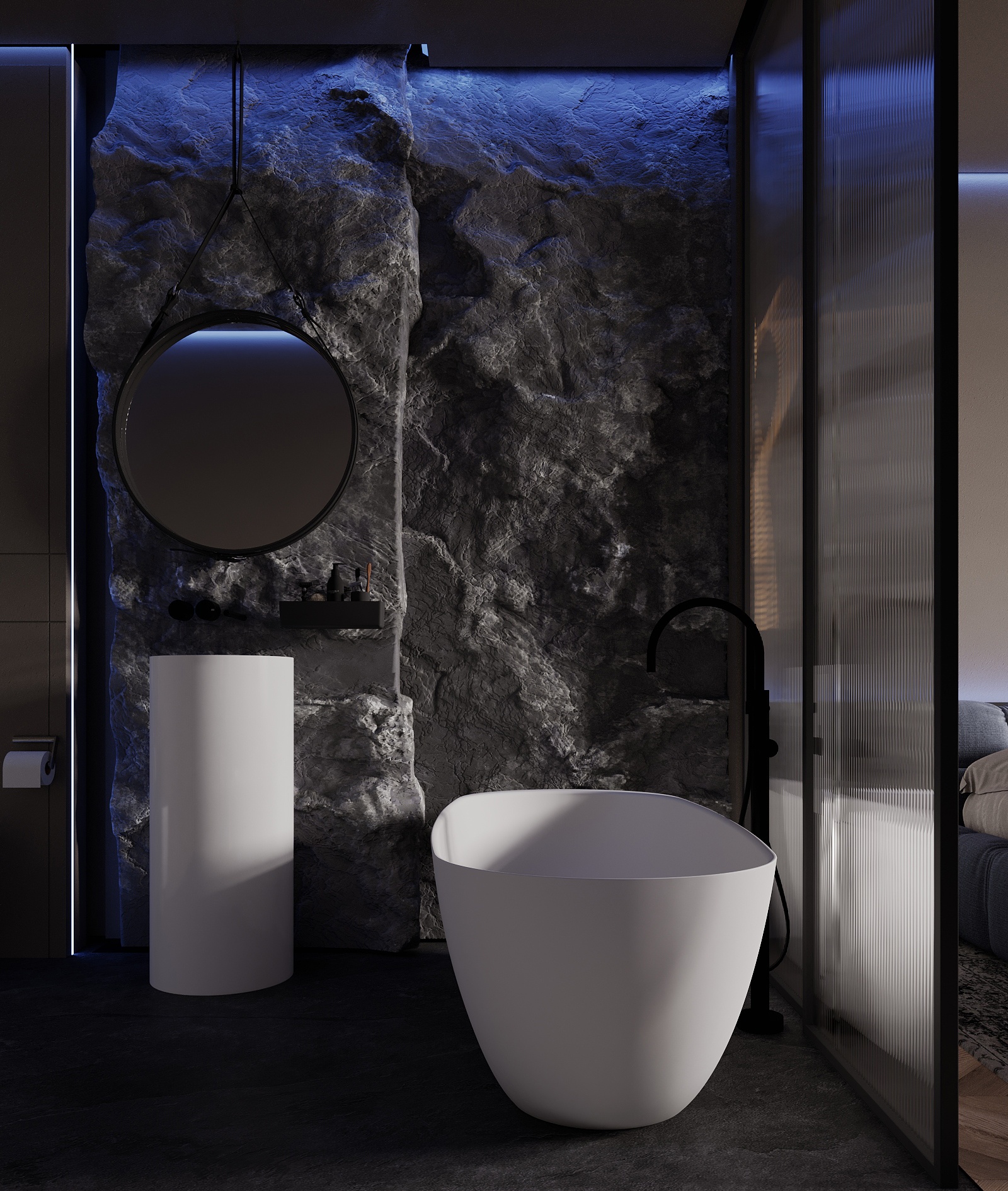 俄罗斯 74㎡深色系空间设计-12