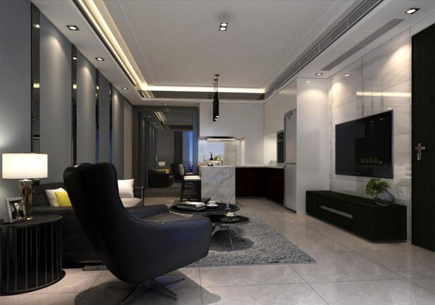 广州 180m²黑白灰原木色简约风格定制案例解读-2