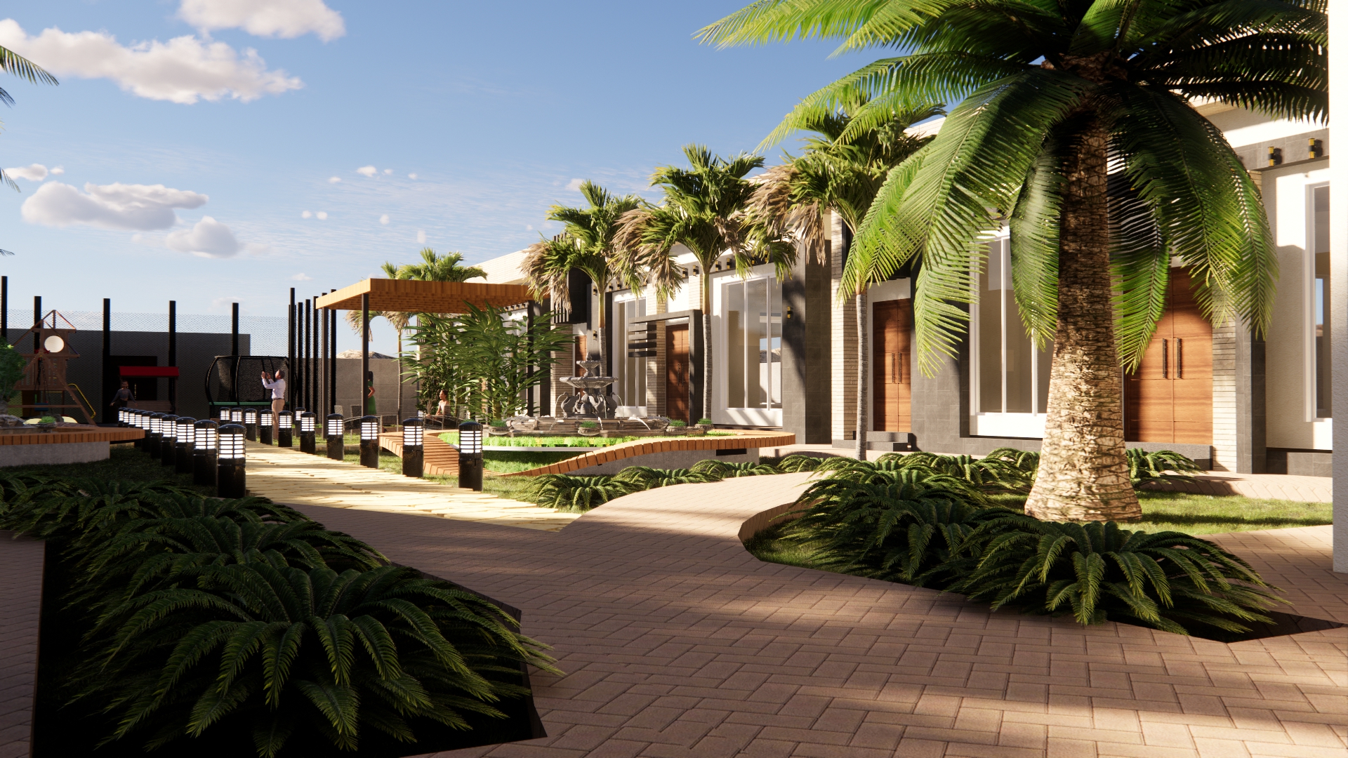 تصميم لميني كمبوند بالسعوديه مباني ولانداسكيب-0