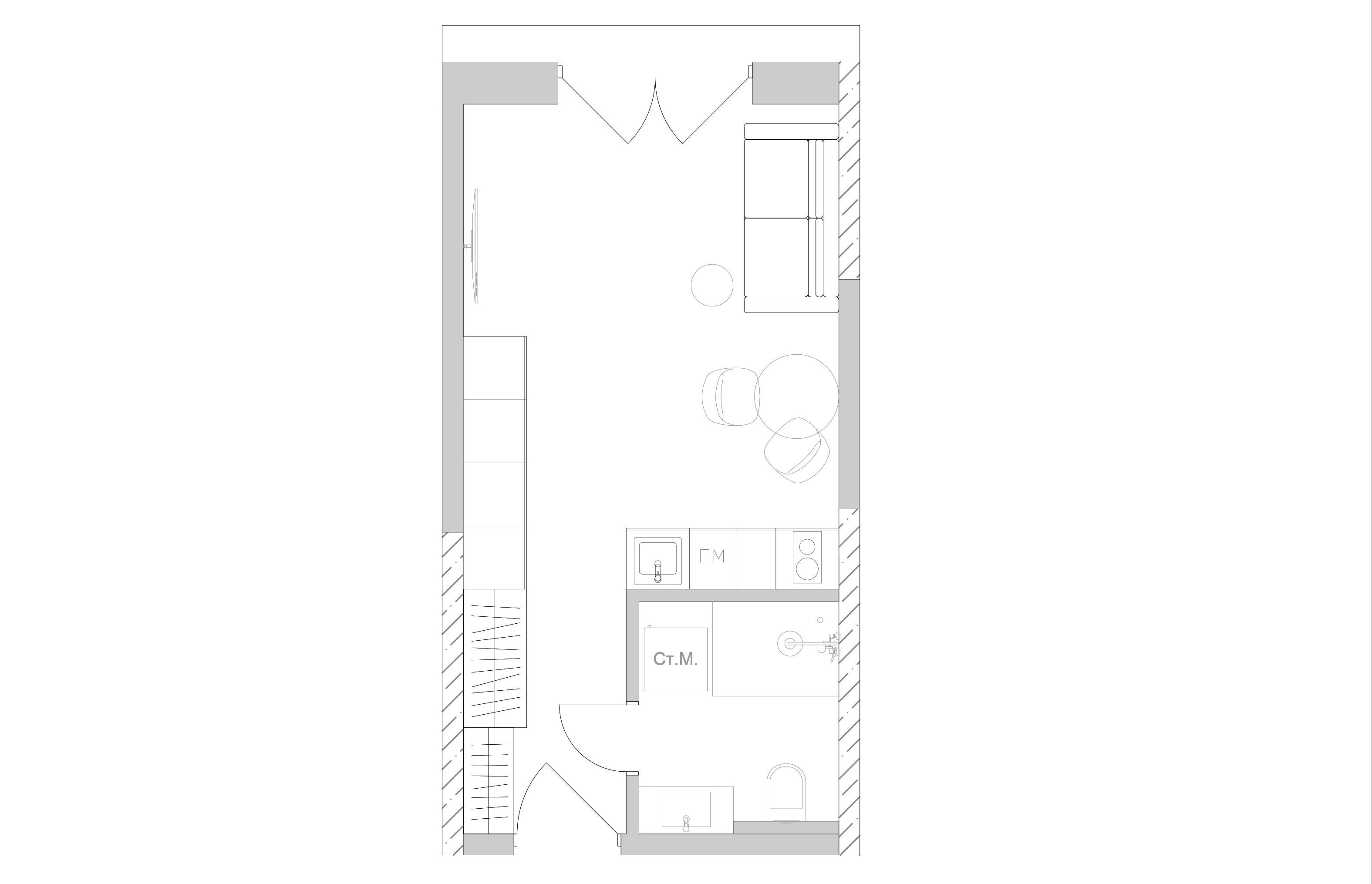 ЖК Достижение 24m²公寓可视化设计项目丨Маргарита Базарова（玛格丽塔·巴扎罗娃）-22