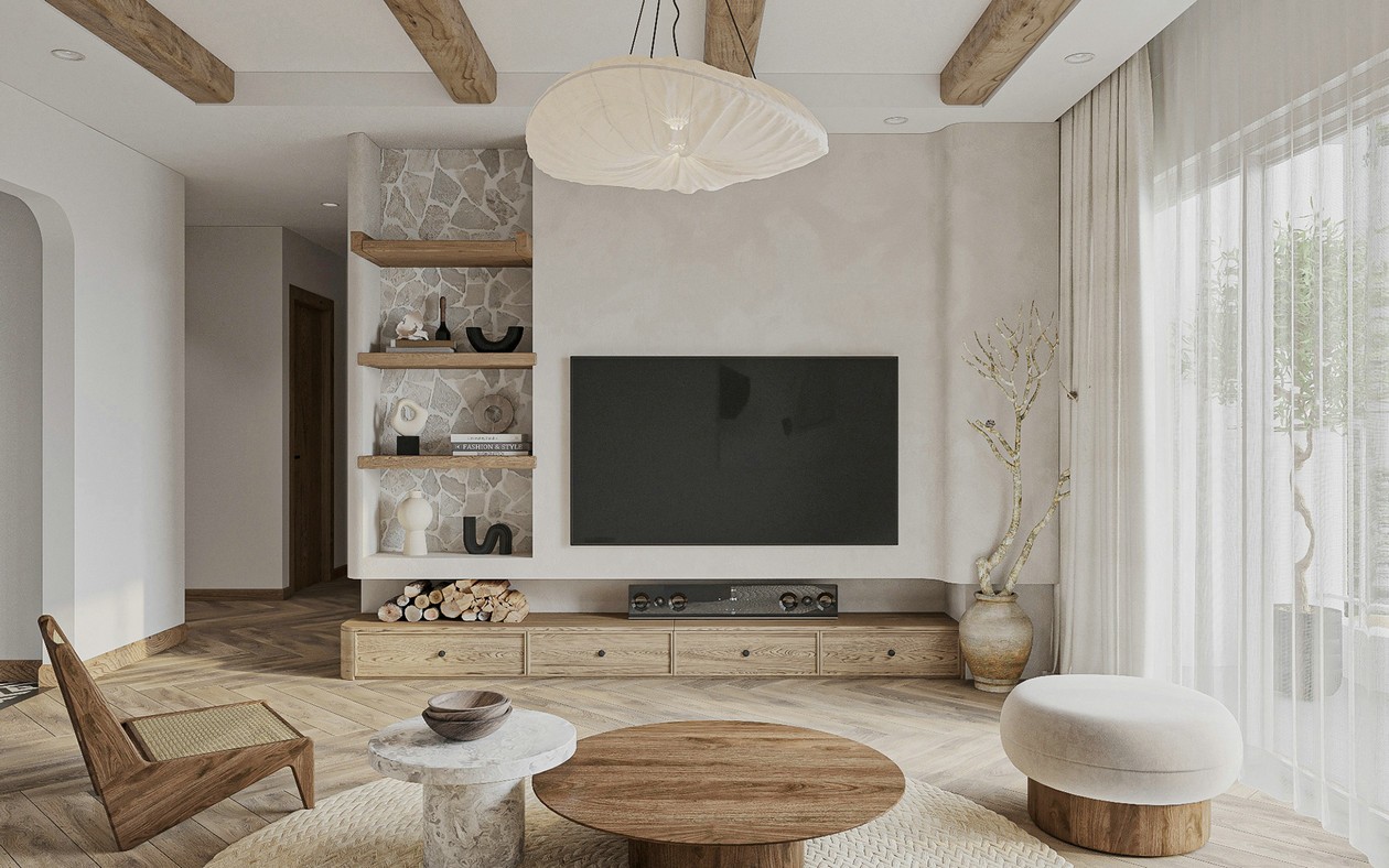 原木与白色住宅-4