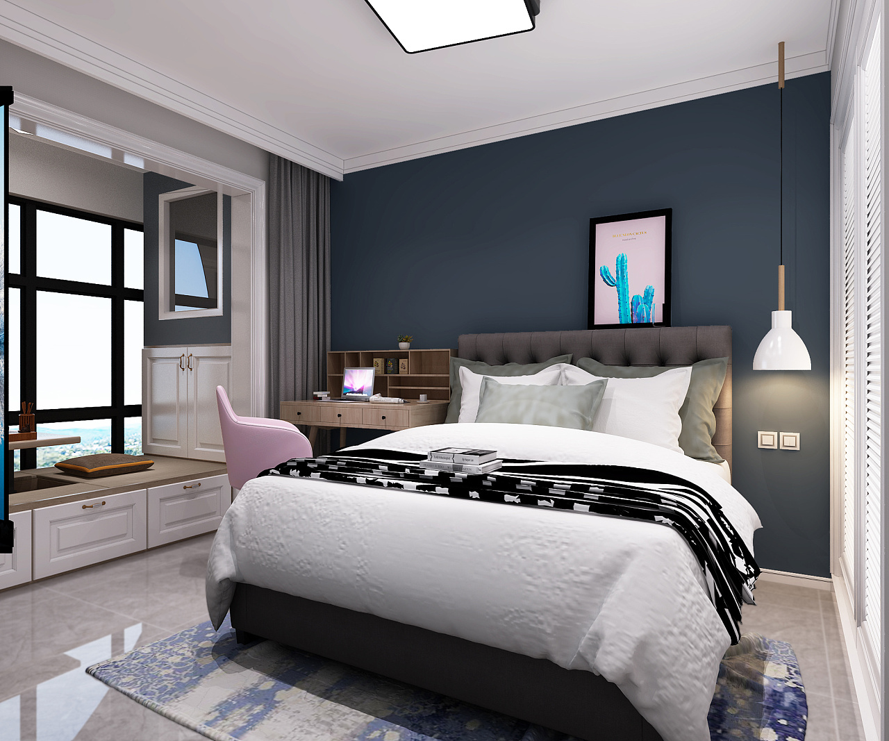 北欧小三室室内设计-11