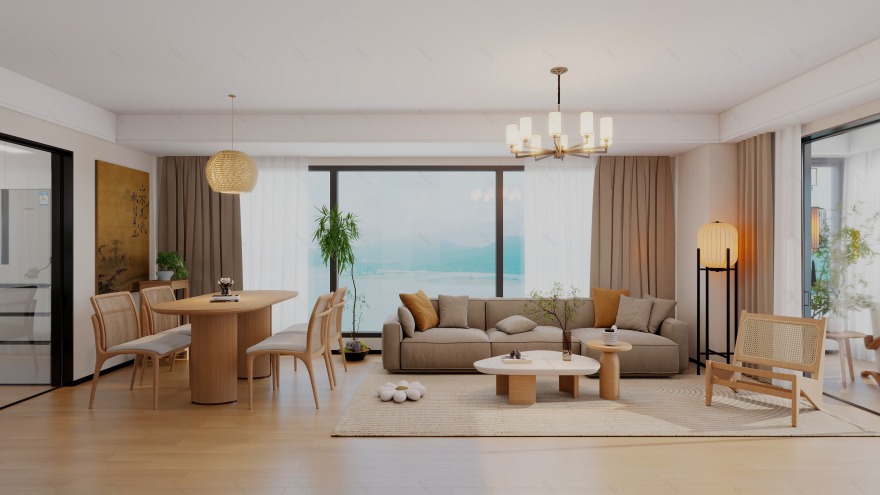 正弘毓秀·129㎡新中式原木极简大平层-10