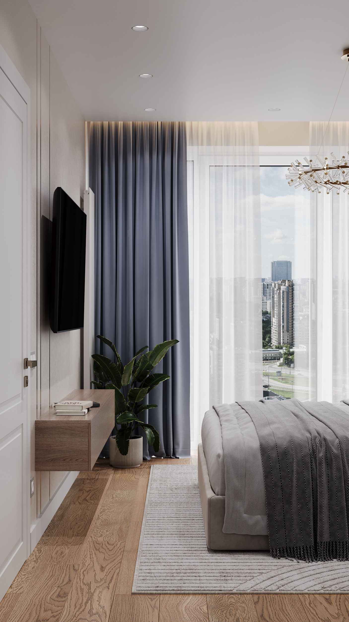 ЖК Домашний 主卧室内设计丨俄罗斯秋明丨Елена Аксёнова,Elena Aksenova-8