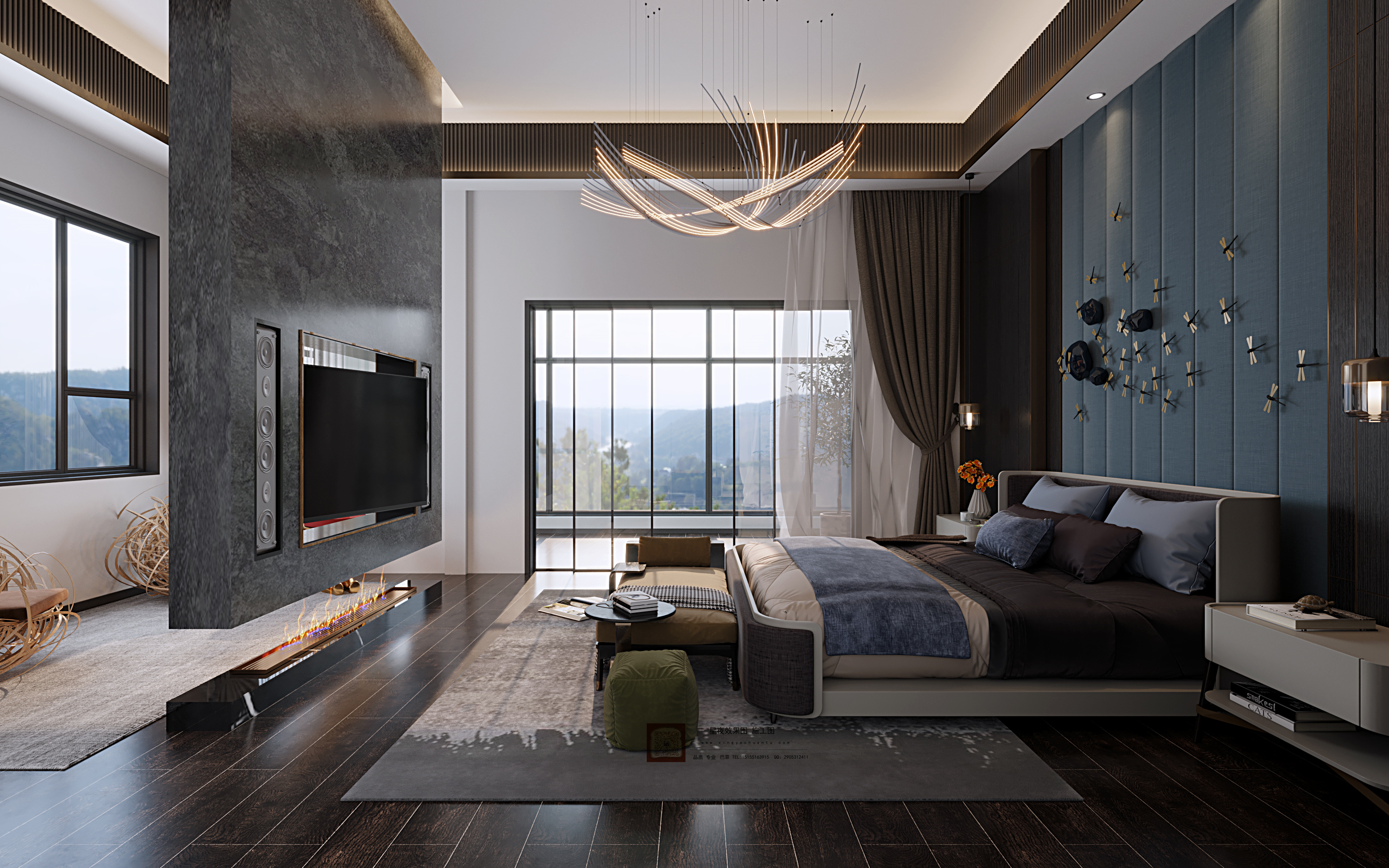 高级黑诠释自由精神·大平层豪宅设计-19