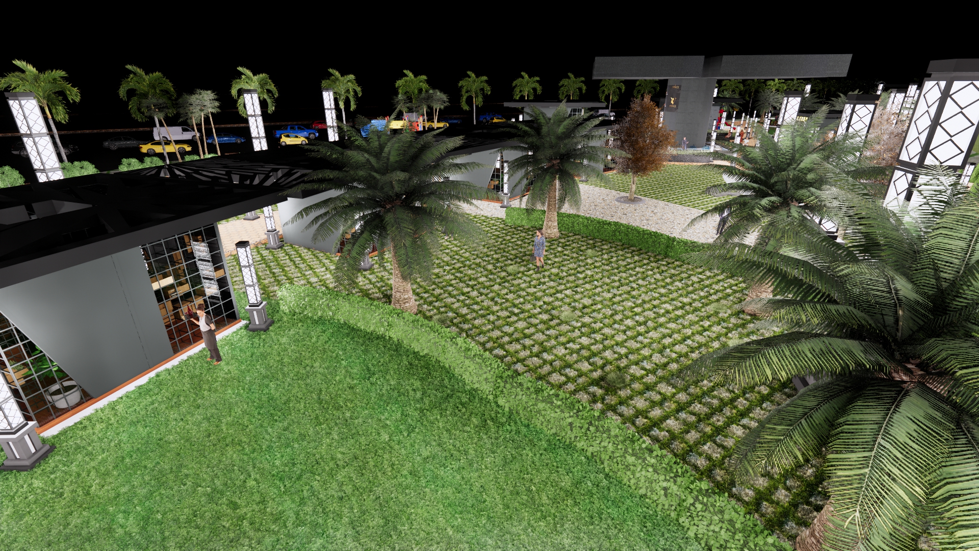 تصميم لمنتزه به العديد من الكافيهات والمطاعم في عمان-0