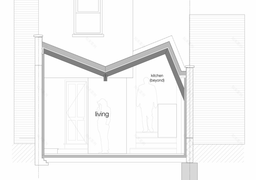 伦敦北区“蝴蝶屋顶”现代住宅设计-54