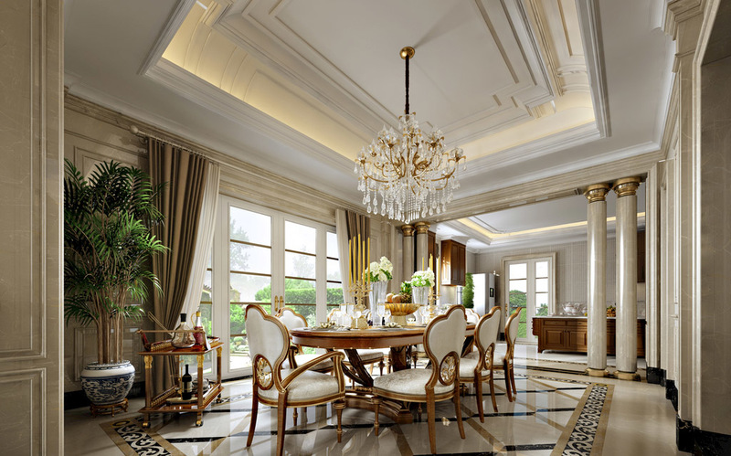 别墅欧式风格室内装修设计案例效果图2-18