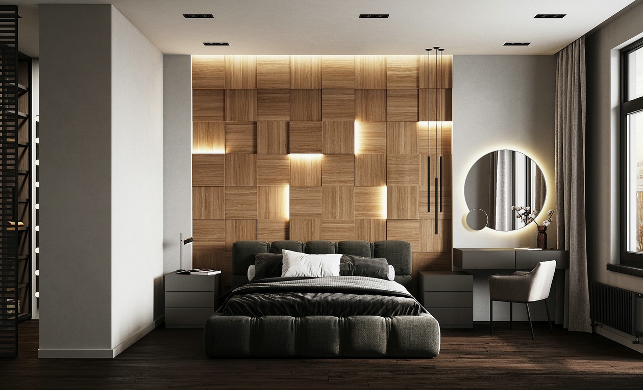 莫斯科87㎡ 暗色系空间设计-8