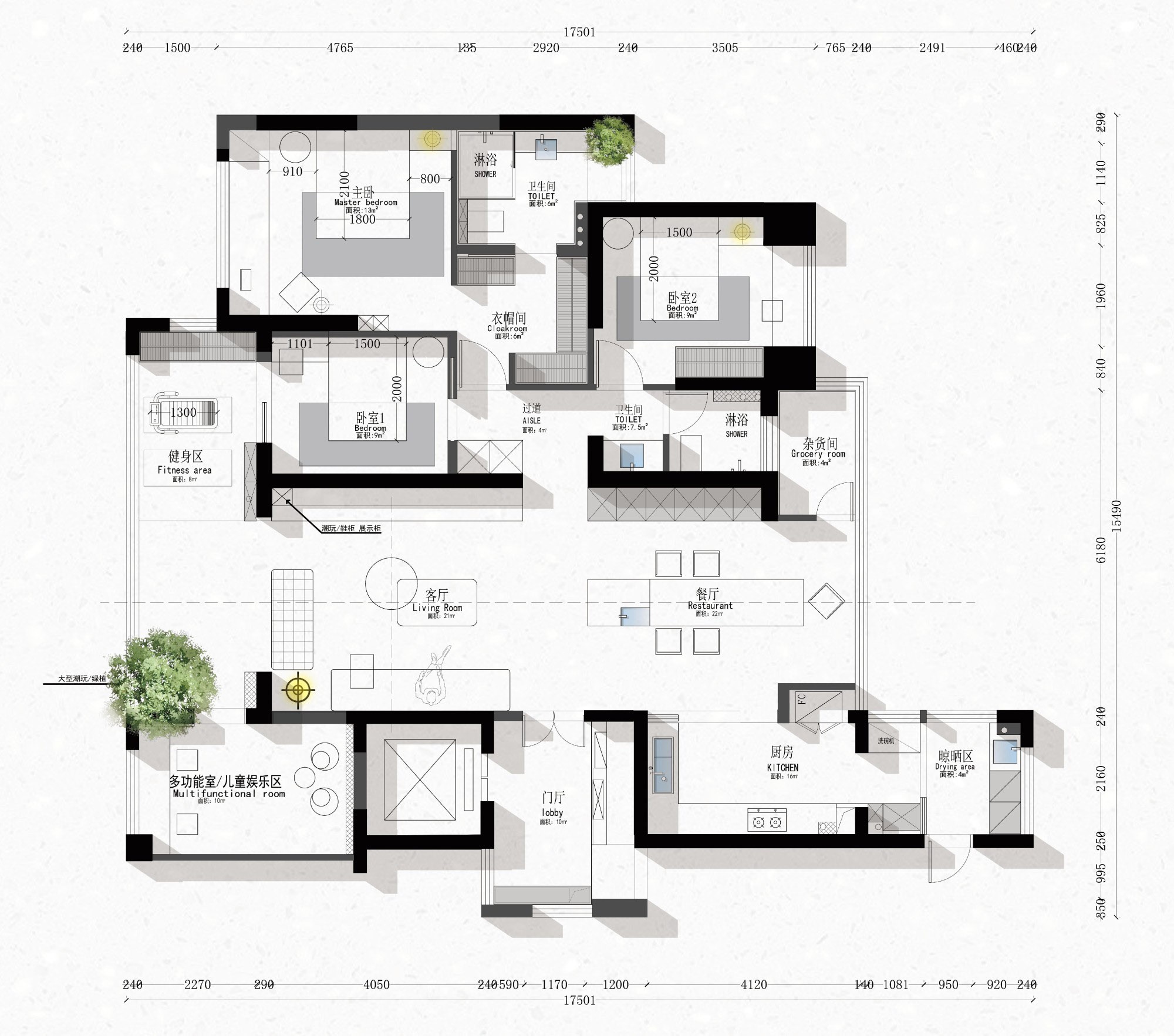 筑物营作实景|180㎡暗调极简婚房设计-12