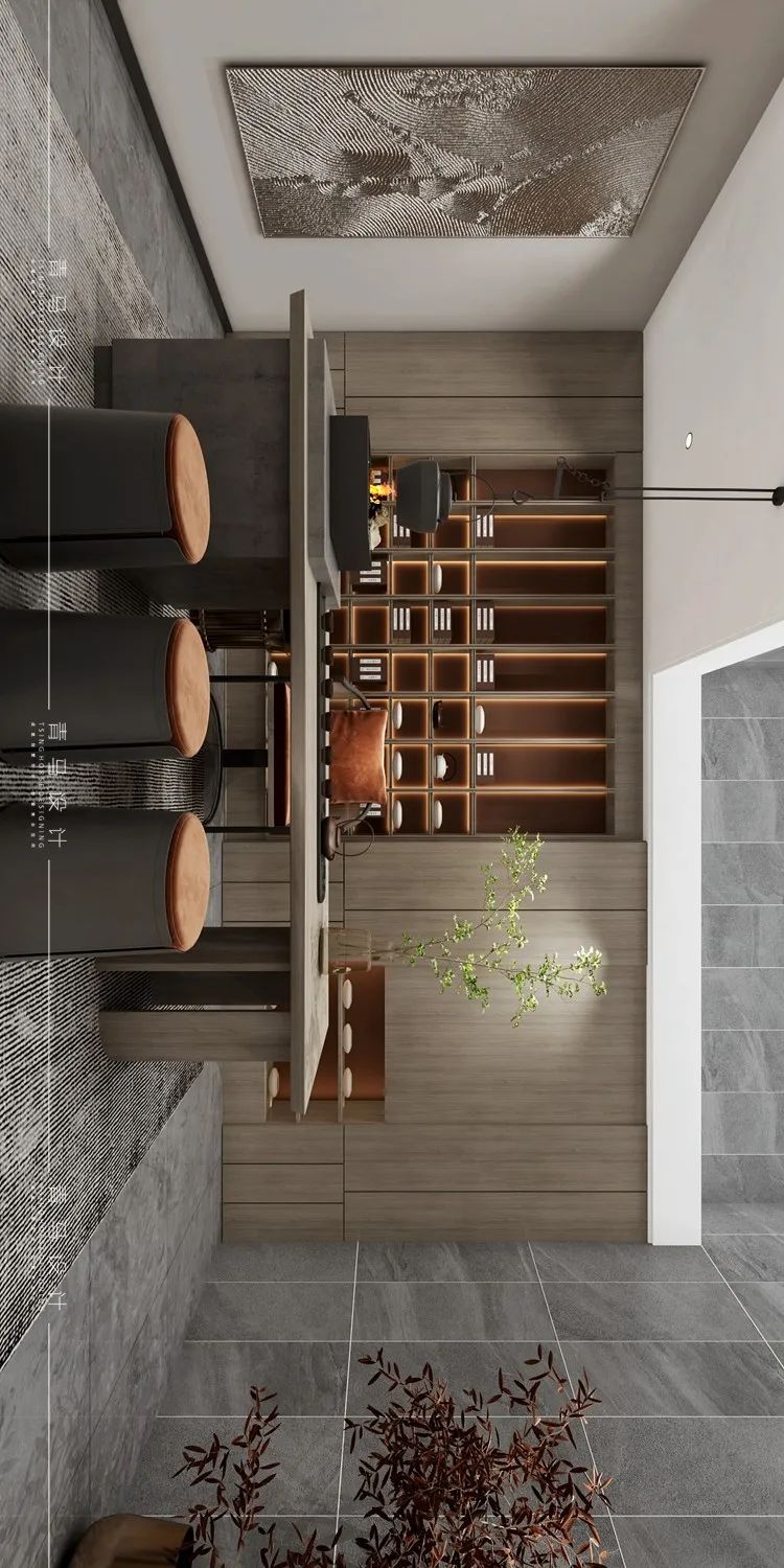 香湖湾壹号320㎡下叠新中式设计丨青马别墅空间设计-67