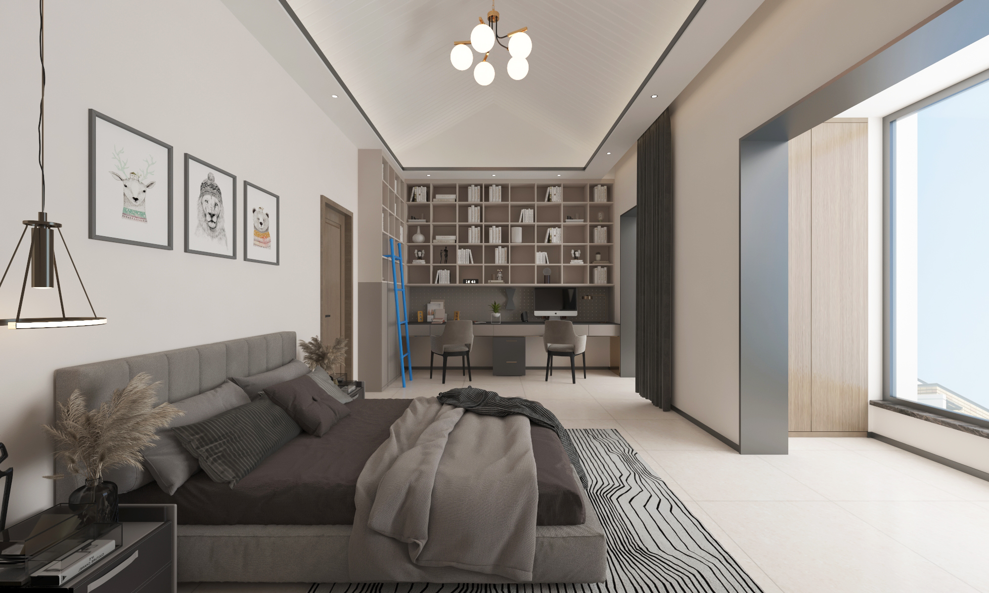 现代风格别墅//对比不强烈的简单的大空间-9