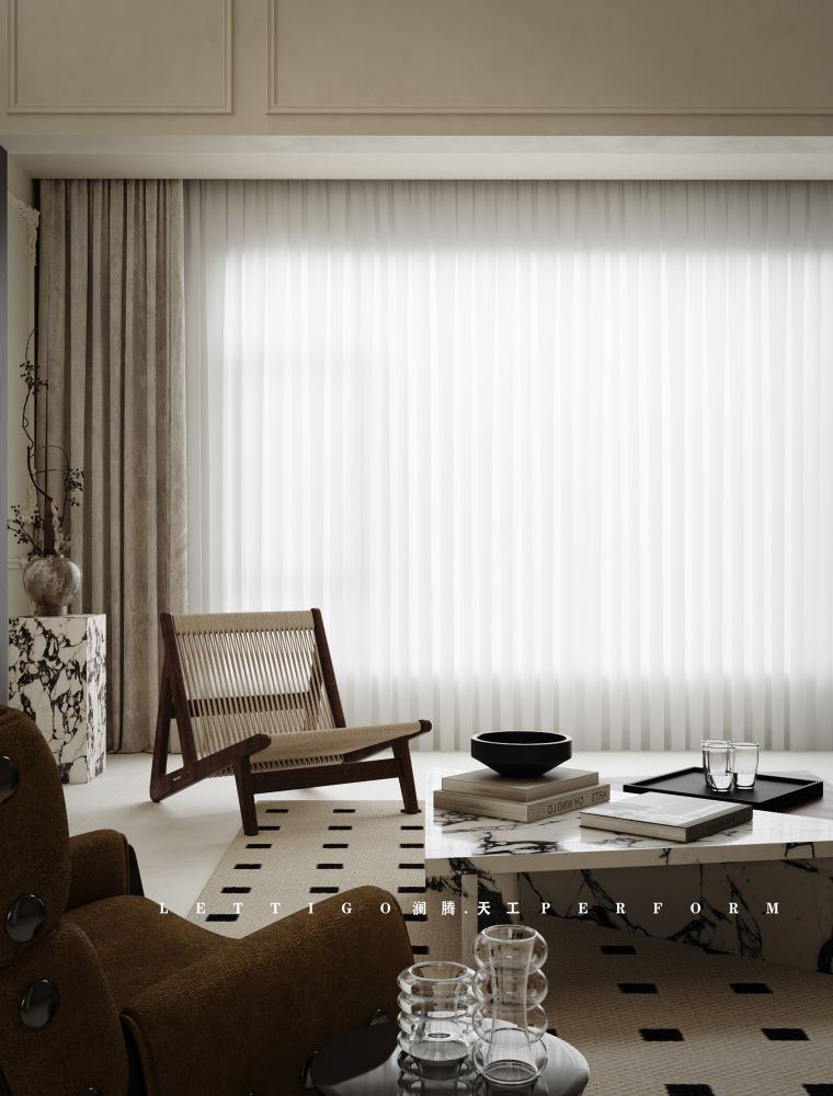 奶油法式挑空客厅+好多特写-7