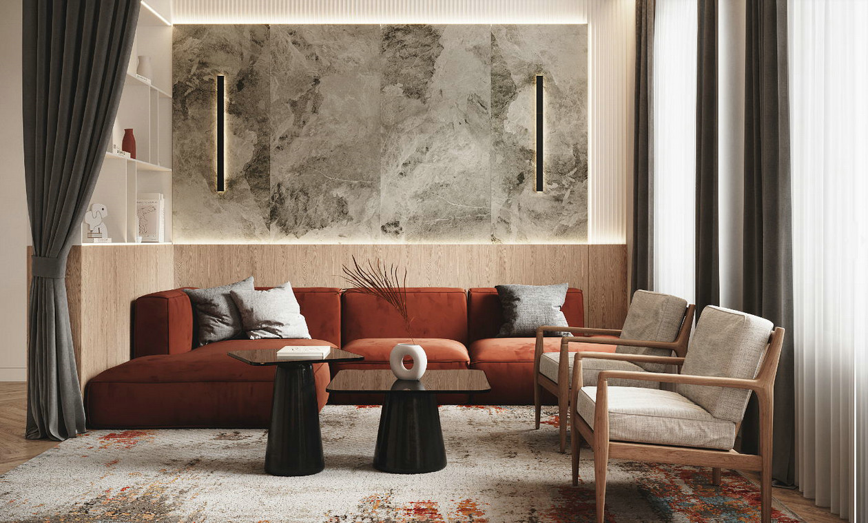 原木+橘色 室内设计-2