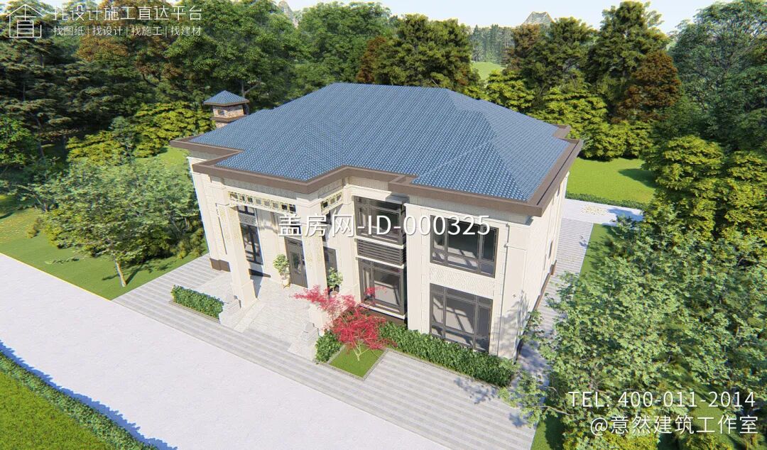 【设计师案例】土建参考造价88万，面宽18.8m×进深14.8m四川巴中二层新中式别墅-37