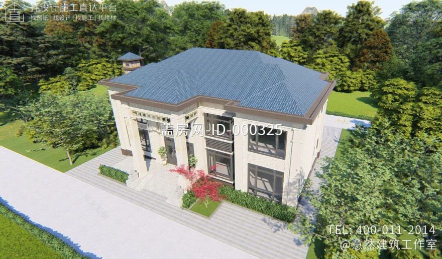 【设计师案例】土建参考造价88万,面宽18.8m×进深14.8m四川巴中二层新中式别墅-37